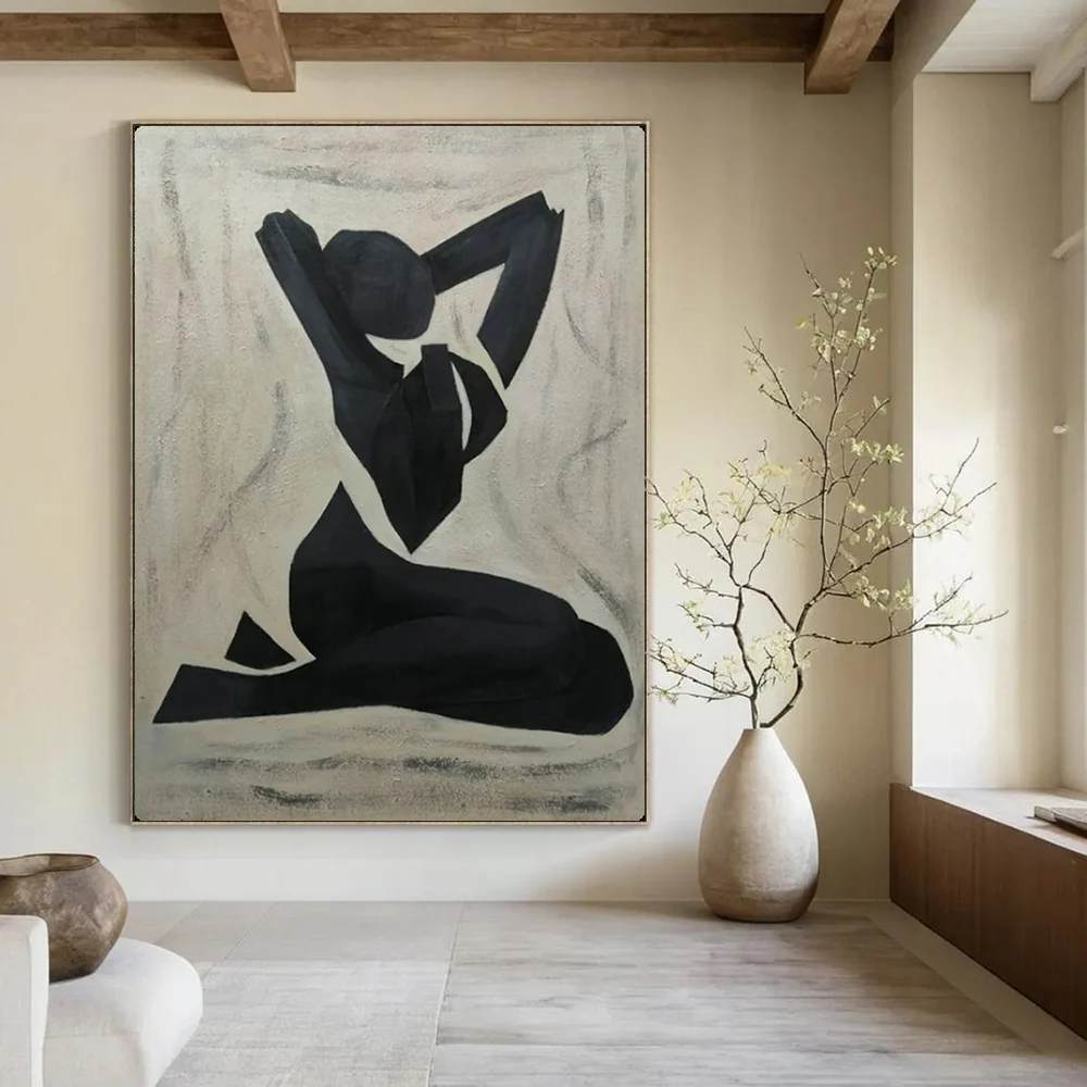 Figure Original Yoga Studio Bedroom Giant Abstract Wall Art 31WF5